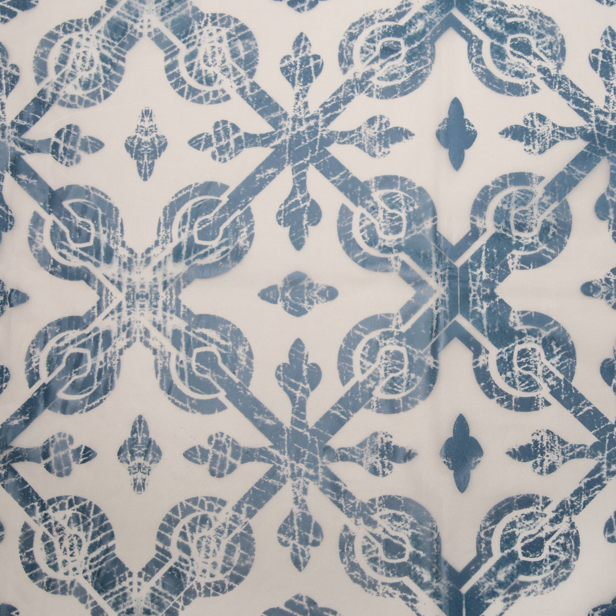 Bath Bliss Blue Lisbon Design PEVA Shower Curtain
